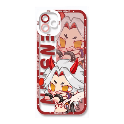 Q Style Genshin Phone Case - Cute Transparent Silicone Full Camera Protection All Round Defense Non Slip Cover - Anime Character Design [Specify Phone Model]