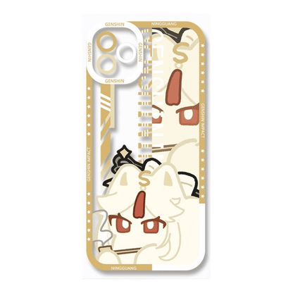 Q Style Genshin Phone Case - Cute Transparent Silicone Full Camera Protection All Round Defense Non Slip Cover - Anime Character Design [Specify Phone Model]