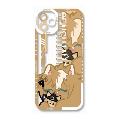 Q Style Genshin Phone Case - Cute Transparent Silicone Full Camera Protection All Round Defense Non Slip Cover - Anime Character Design [Specify Phone Model]