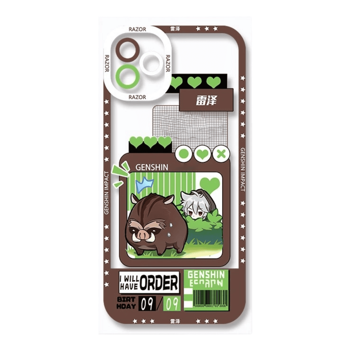 Q Style Genshin Phone Case - Cute Transparent Silicone Full Camera Protection All Round Defense Non Slip Cover - Anime Character Design [Specify Phone Model]