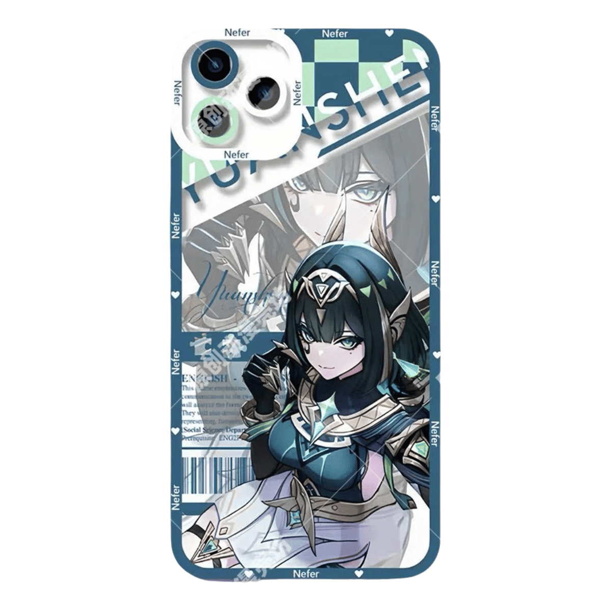 Genshin Phone Case - Cute Transparent Silicone Full Camera Protection All Round Defense Non Slip Cover - Anime Character Design [Specify Fit for iPhone Model]