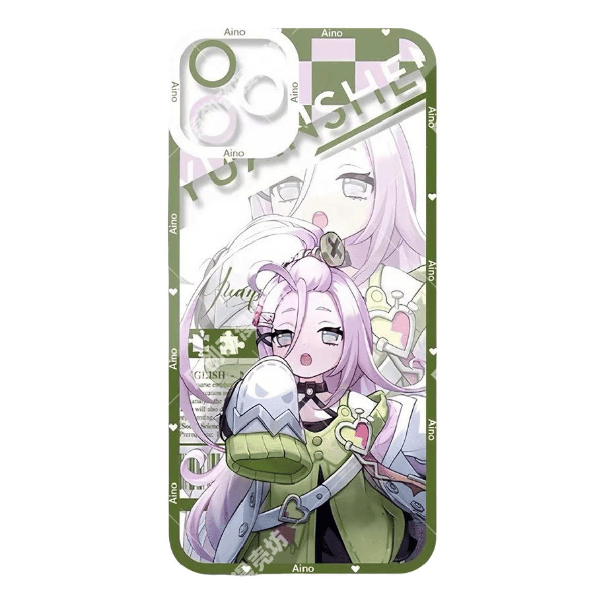 Genshin Phone Case - Cute Transparent Silicone Full Camera Protection All Round Defense Non Slip Cover - Anime Character Design [Specify Fit for iPhone Model]