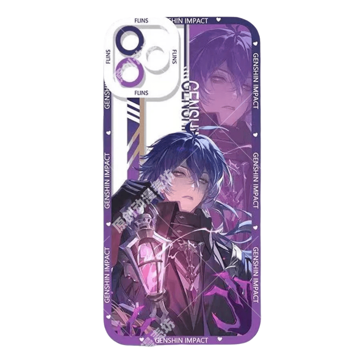 Genshin Phone Case - Cute Transparent Silicone Full Camera Protection All Round Defense Non Slip Cover - Anime Character Design [Specify Fit for iPhone Model]