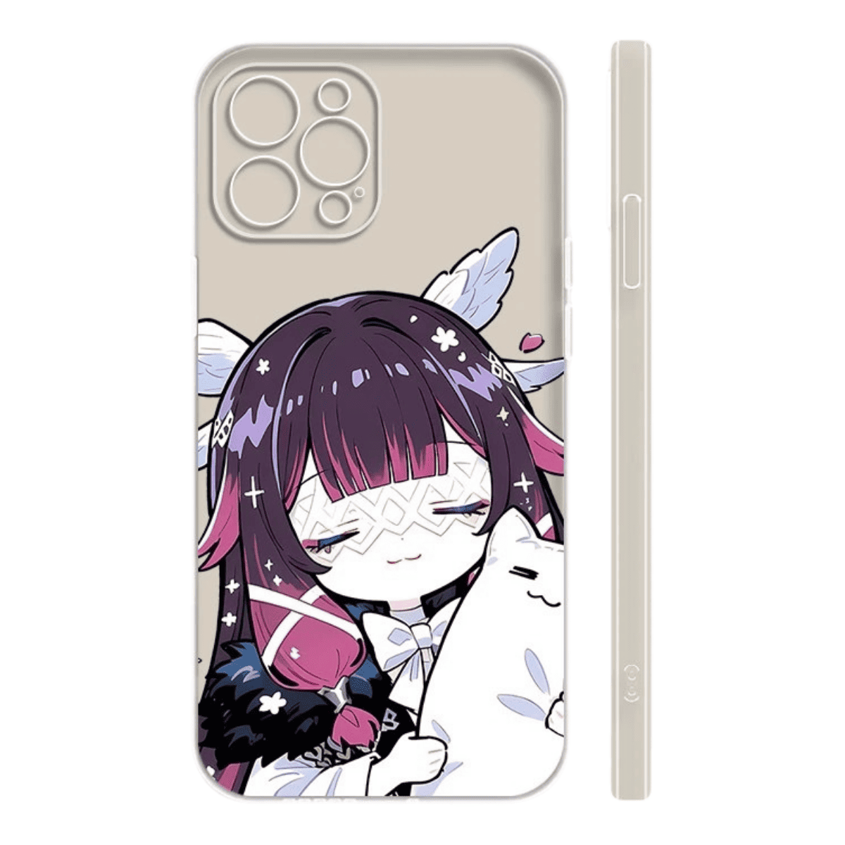 Q Style Genshin Phone Case - Cute Transparent Silicone Full Camera Protection All Round Defense Non Slip Cover - Anime Character Design [Specify Phone Model]