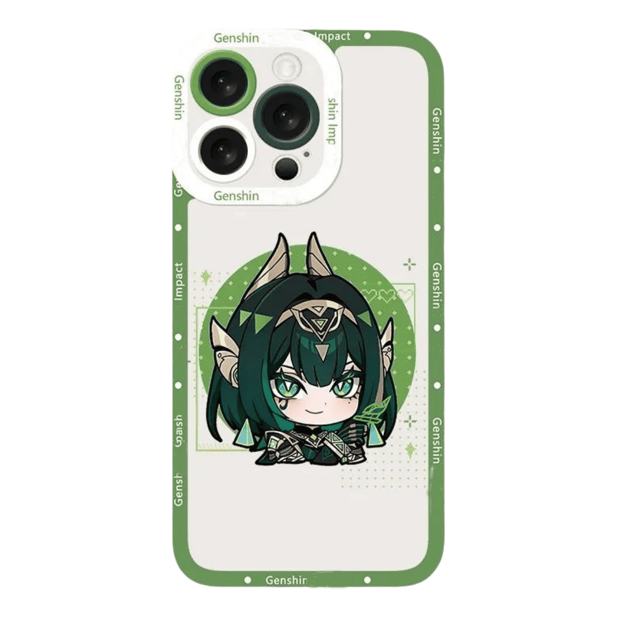 Q Style Genshin Phone Case - Cute Transparent Silicone Full Camera Protection All Round Defense Non Slip Cover - Anime Character Design [Specify Phone Model]