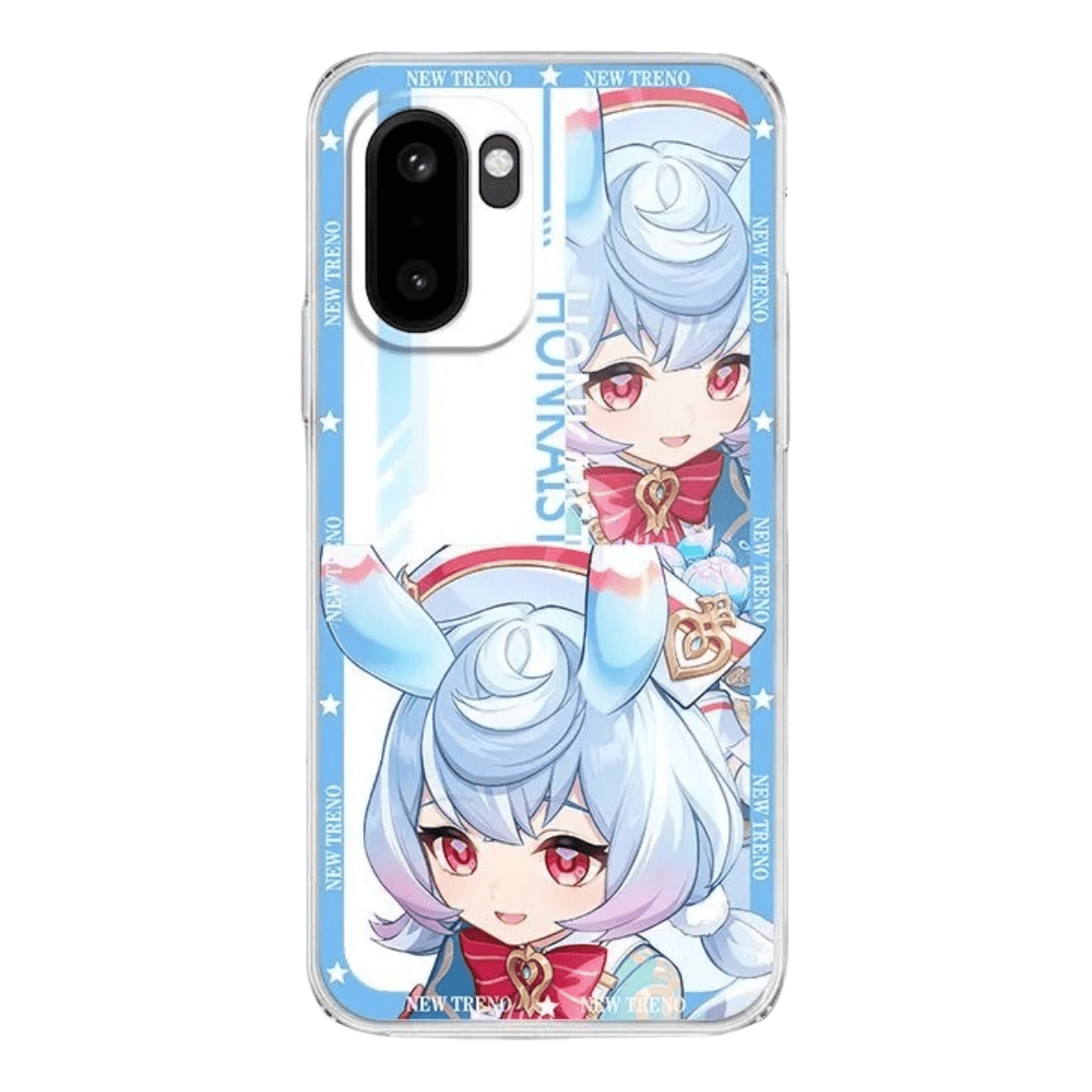 Q Style Genshin Phone Case - Cute Transparent Silicone Full Camera Protection All Round Defense Non Slip Cover - Anime Character Design [Specify Phone Model]
