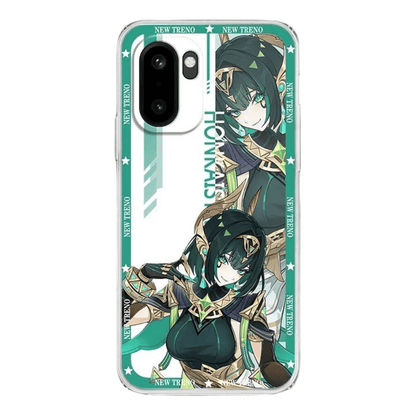 Genshin Phone Case - Cute Transparent Silicone Full Camera Protection All Round Defense Non Slip Cover - Anime Character Design [Specify Fit for iPhone Model]