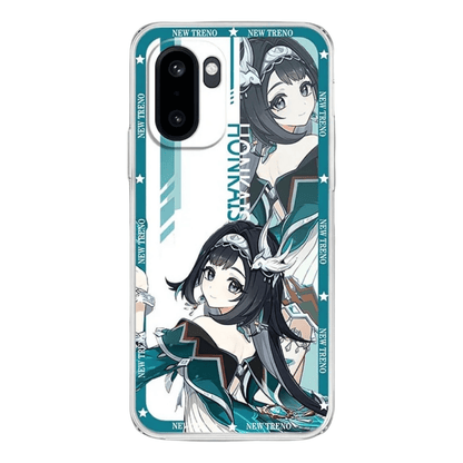 Genshin Phone Case - Cute Transparent Silicone Full Camera Protection All Round Defense Non Slip Cover - Anime Character Design [Specify Fit for iPhone Model]