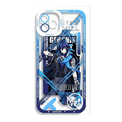 Genshin Phone Case - Cute Transparent Silicone Full Camera Protection All Round Defense Non Slip Cover - Anime Character Design [Specify Fit for iPhone Model]