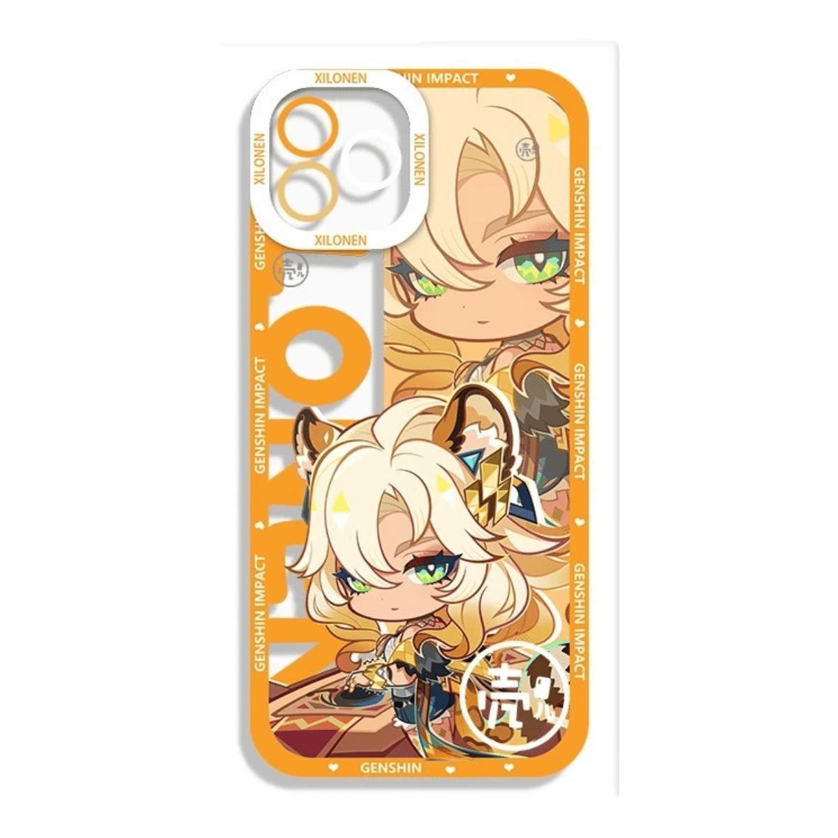 Q Style Genshin Phone Case - Cute Transparent Silicone Full Camera Protection All Round Defense Non Slip Cover - Anime Character Design [Specify Phone Model]