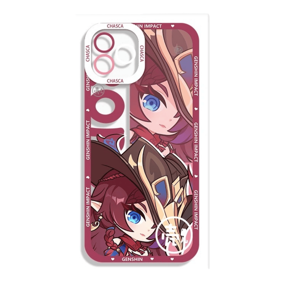 Q Style Genshin Phone Case - Cute Transparent Silicone Full Camera Protection All Round Defense Non Slip Cover - Anime Character Design [Specify Phone Model]