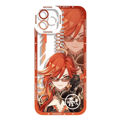 Genshin Phone Case - Cute Transparent Silicone Full Camera Protection All Round Defense Non Slip Cover - Anime Character Design [Specify Fit for iPhone Model]