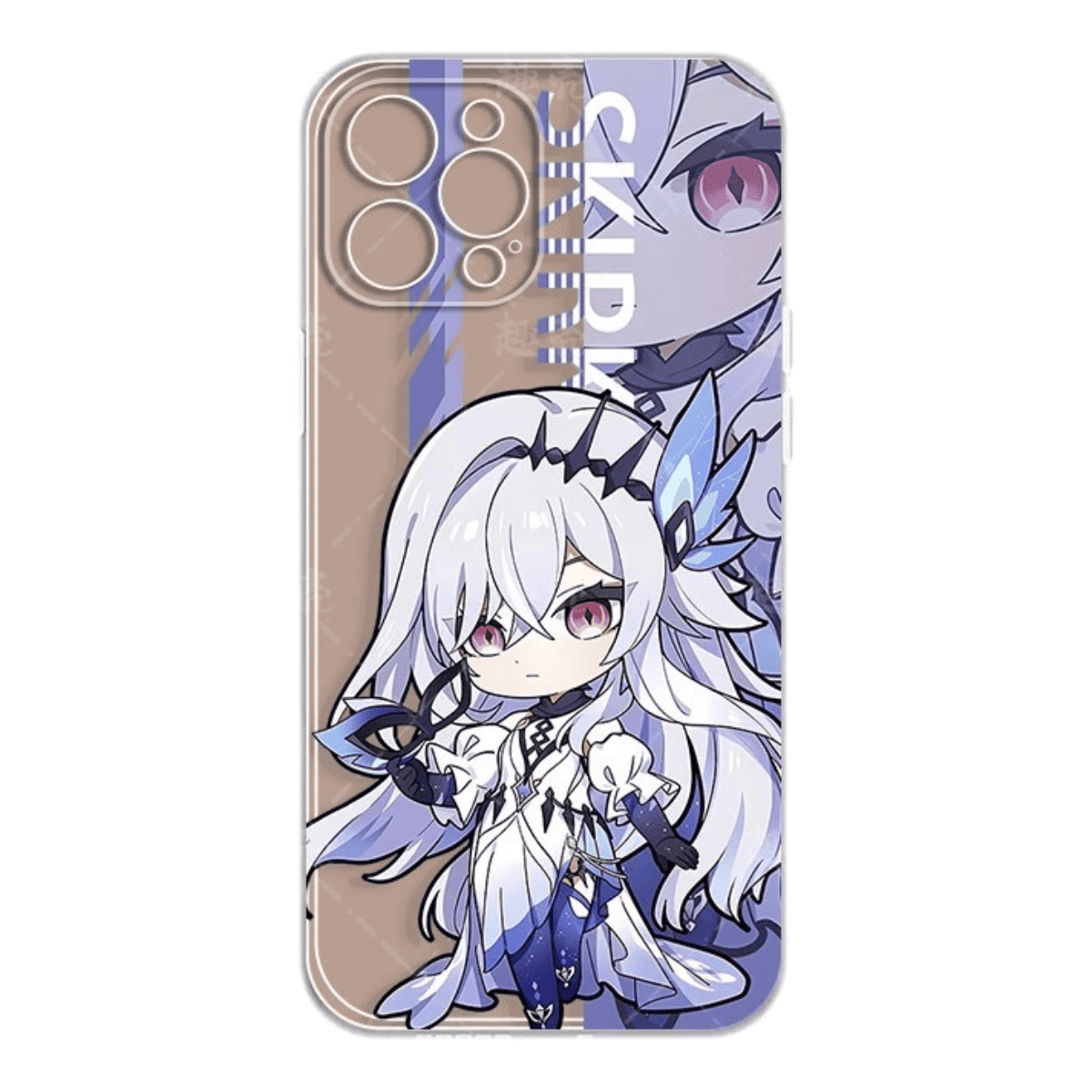 Q Style Genshin Phone Case - Cute Transparent Silicone Full Camera Protection All Round Defense Non Slip Cover - Anime Character Design [Specify Phone Model]