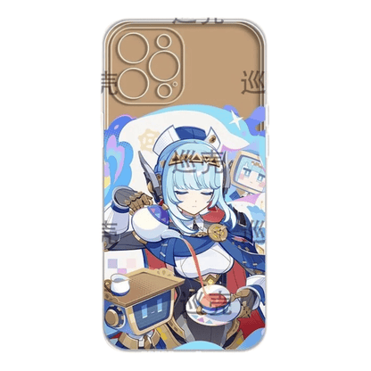 Genshin Phone Case - Cute Transparent Silicone Full Camera Protection All Round Defense Non Slip Cover - Anime Character Design [Specify Fit for iPhone Model]