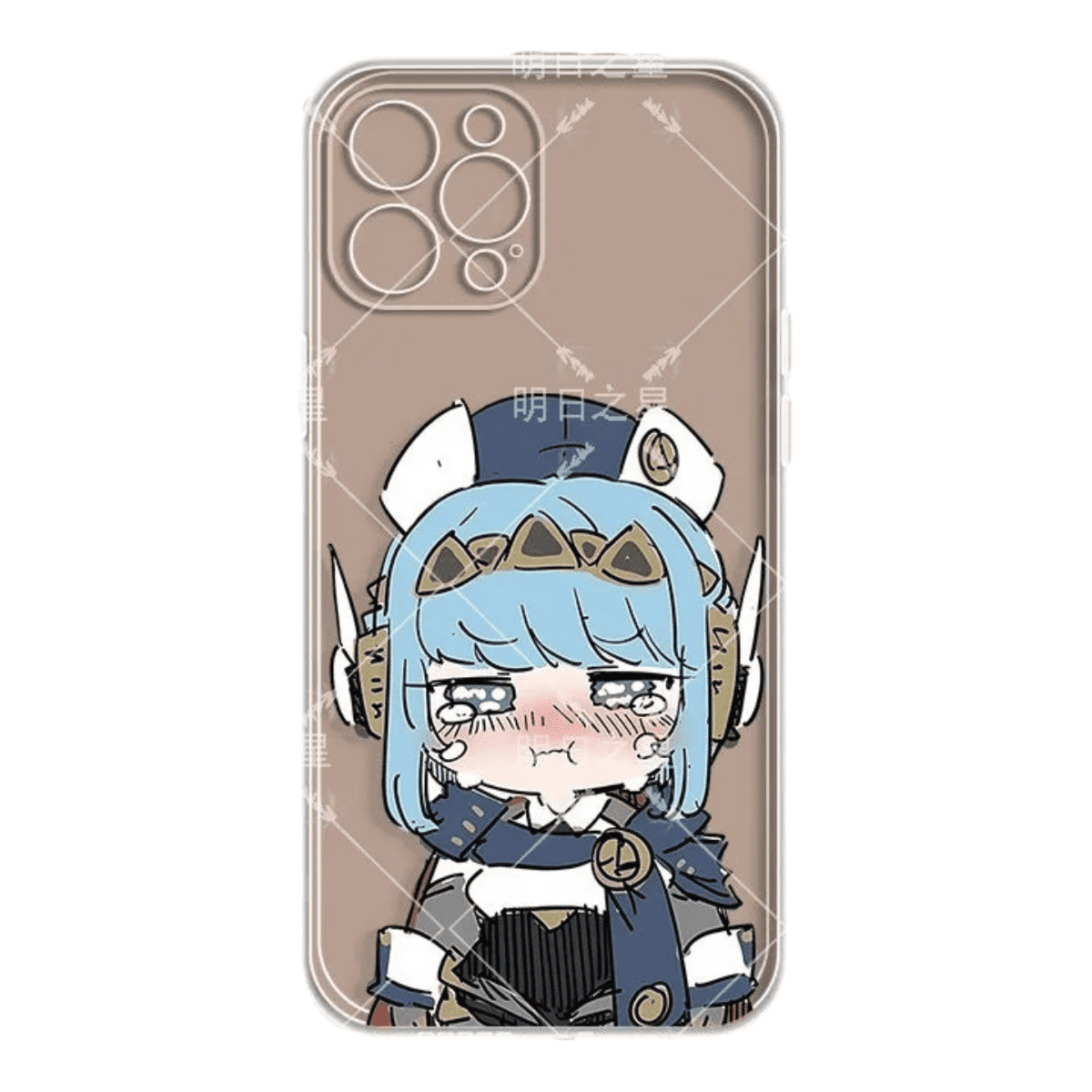 Q Style Genshin Phone Case - Cute Transparent Silicone Full Camera Protection All Round Defense Non Slip Cover - Anime Character Design [Specify Phone Model]