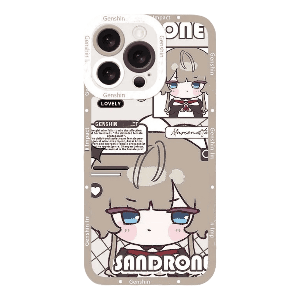 Q Style Genshin Phone Case - Cute Transparent Silicone Full Camera Protection All Round Defense Non Slip Cover - Anime Character Design [Specify Phone Model]