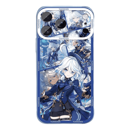 Genshin Phone Case - Cute Transparent Silicone Full Camera Protection All Round Defense Non Slip Cover - Anime Character Design [Specify Fit for iPhone Model]