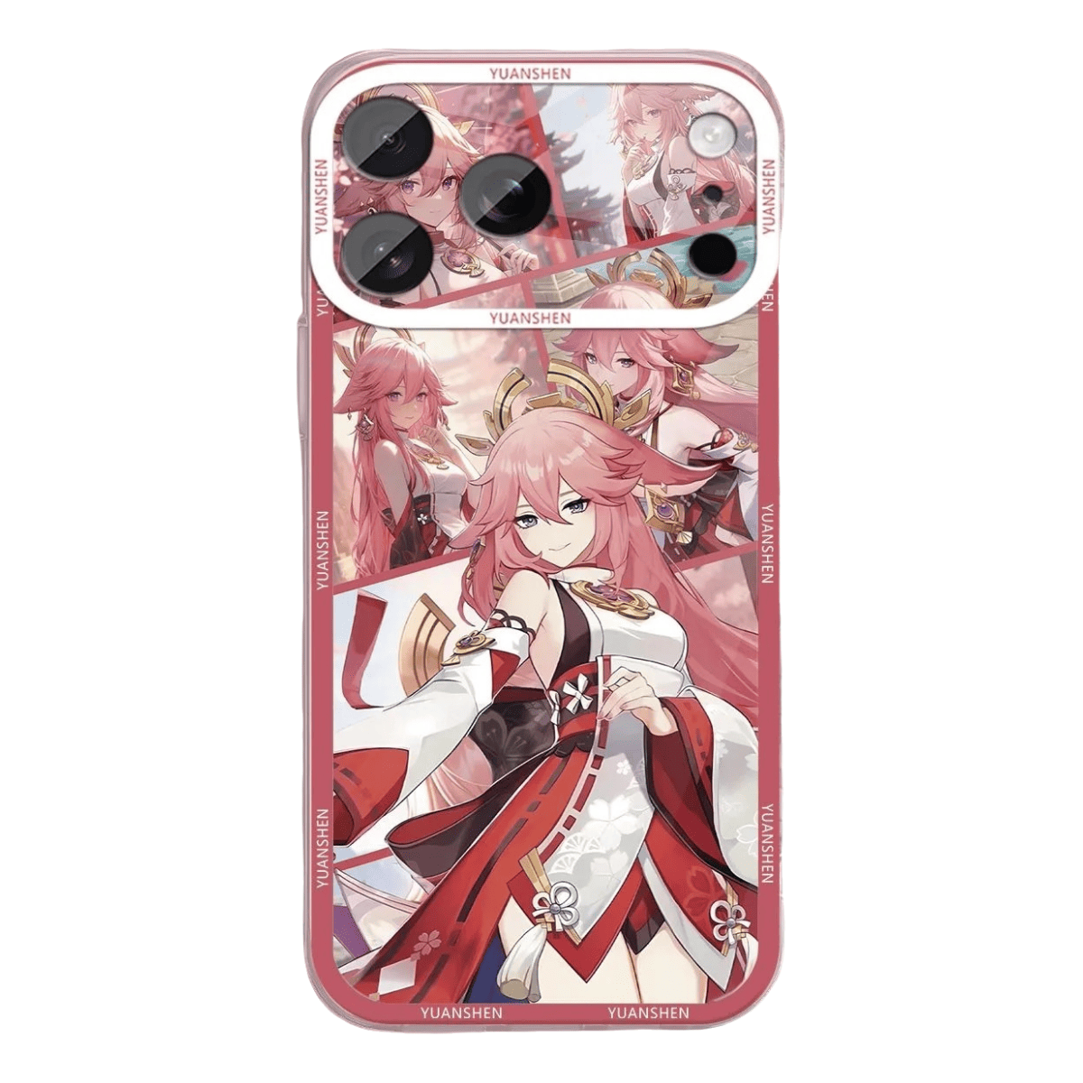 Genshin Phone Case - Cute Transparent Silicone Full Camera Protection All Round Defense Non Slip Cover - Anime Character Design [Specify Fit for iPhone Model]