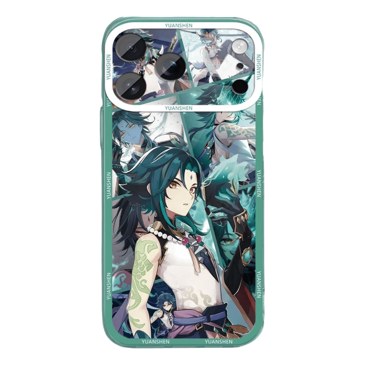Genshin Phone Case - Cute Transparent Silicone Full Camera Protection All Round Defense Non Slip Cover - Anime Character Design [Specify Fit for iPhone Model]