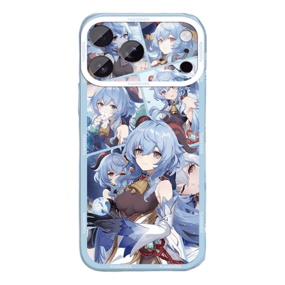 Genshin Phone Case - Cute Transparent Silicone Full Camera Protection All Round Defense Non Slip Cover - Anime Character Design [Specify Fit for iPhone Model]