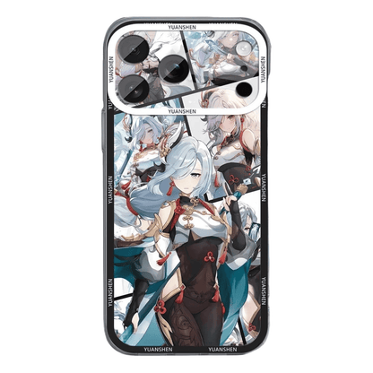 Genshin Phone Case - Cute Transparent Silicone Full Camera Protection All Round Defense Non Slip Cover - Anime Character Design [Specify Fit for iPhone Model]