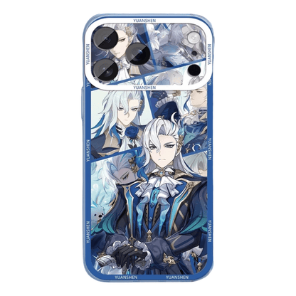 Genshin Phone Case - Cute Transparent Silicone Full Camera Protection All Round Defense Non Slip Cover - Anime Character Design [Specify Fit for iPhone Model]