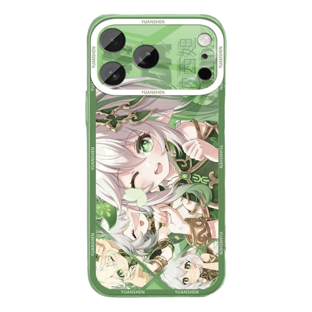 Genshin Phone Case - Cute Transparent Silicone Full Camera Protection All Round Defense Non Slip Cover - Anime Character Design [Specify Fit for iPhone Model]