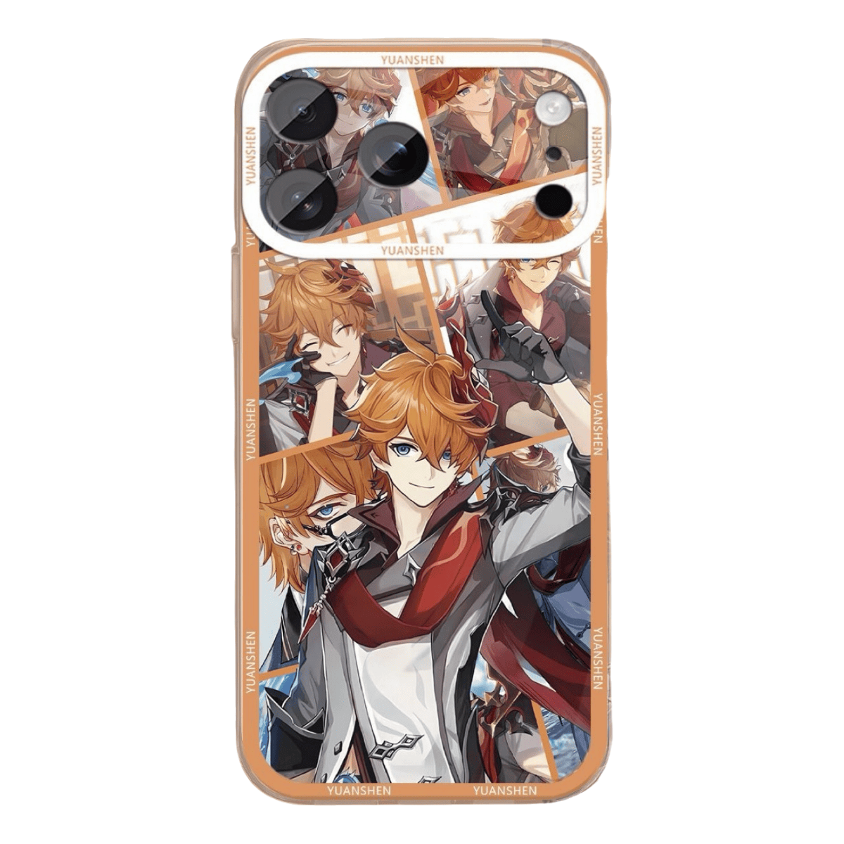Genshin Phone Case - Cute Transparent Silicone Full Camera Protection All Round Defense Non Slip Cover - Anime Character Design [Specify Fit for iPhone Model]