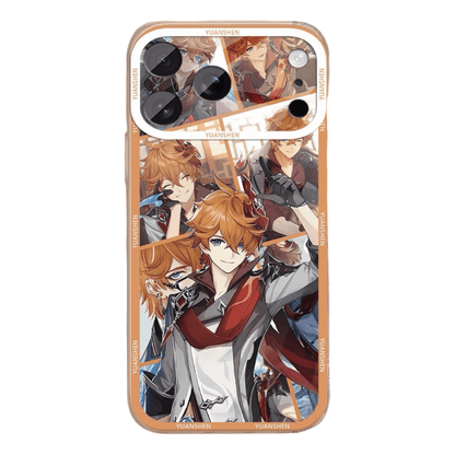 Genshin Phone Case - Cute Transparent Silicone Full Camera Protection All Round Defense Non Slip Cover - Anime Character Design [Specify Fit for iPhone Model]