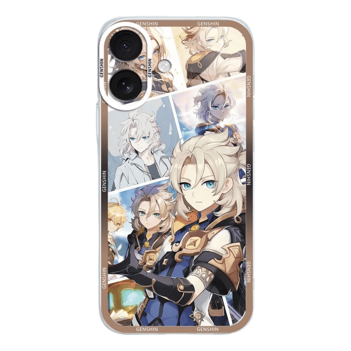Genshin Phone Case - Cute Transparent Silicone Full Camera Protection All Round Defense Non Slip Cover - Anime Character Design [Specify Fit for iPhone Model]