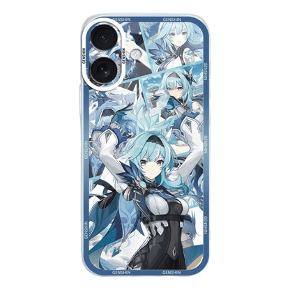 Genshin Phone Case - Cute Transparent Silicone Full Camera Protection All Round Defense Non Slip Cover - Anime Character Design [Specify Fit for iPhone Model]