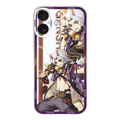 Genshin Phone Case - Cute Transparent Silicone Full Camera Protection All Round Defense Non Slip Cover - Anime Character Design [Specify Fit for iPhone Model]