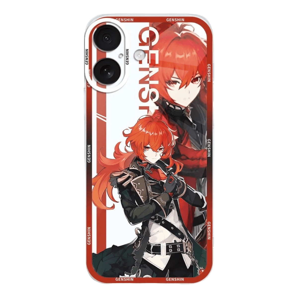 Genshin Phone Case - Cute Transparent Silicone Full Camera Protection All Round Defense Non Slip Cover - Anime Character Design [Specify Fit for iPhone Model]