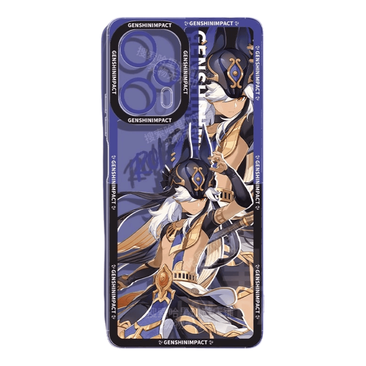 Genshin Phone Case - Cute Transparent Silicone Full Camera Protection All Round Defense Non Slip Cover - Anime Character Design [Specify Fit for iPhone Model]