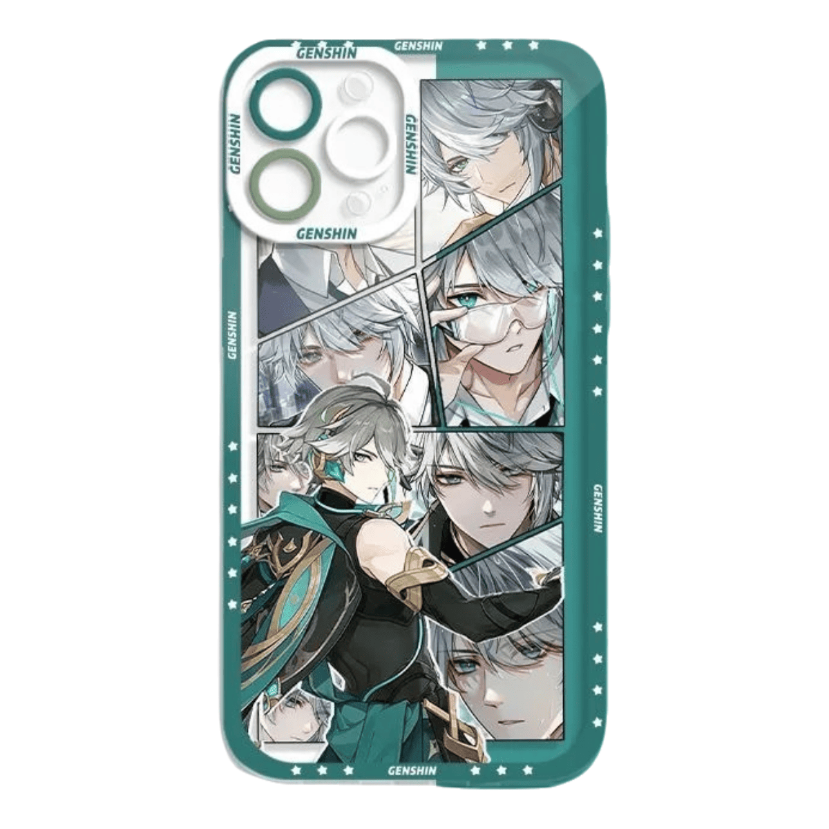 Genshin Phone Case - Cute Transparent Silicone Full Camera Protection All Round Defense Non Slip Cover - Anime Character Design [Specify Fit for iPhone Model]