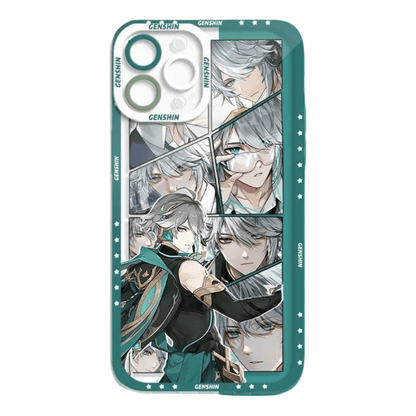 Genshin Phone Case - Cute Transparent Silicone Full Camera Protection All Round Defense Non Slip Cover - Anime Character Design [Specify Fit for iPhone Model]