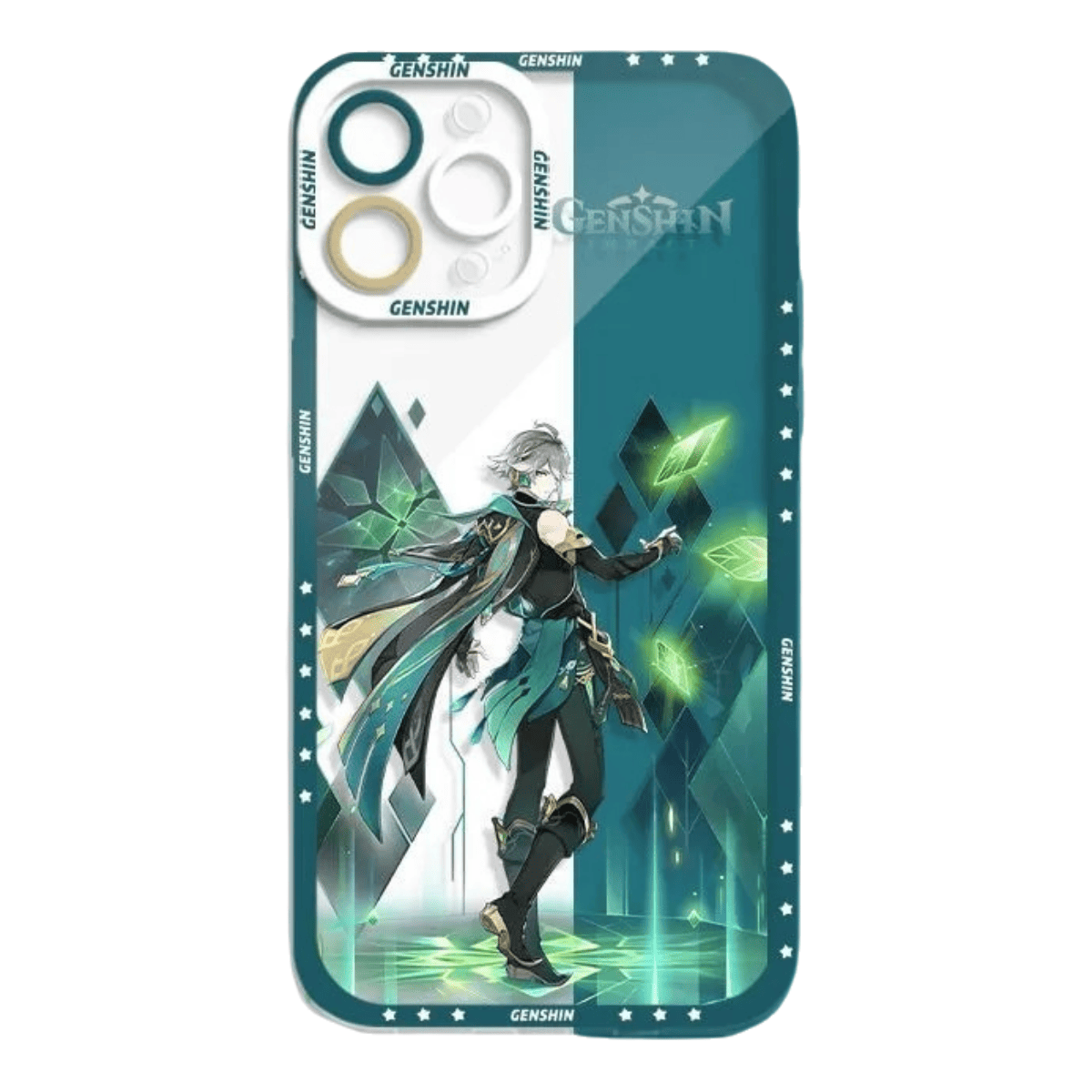 Genshin Phone Case - Cute Transparent Silicone Full Camera Protection All Round Defense Non Slip Cover - Anime Character Design [Specify Fit for iPhone Model]