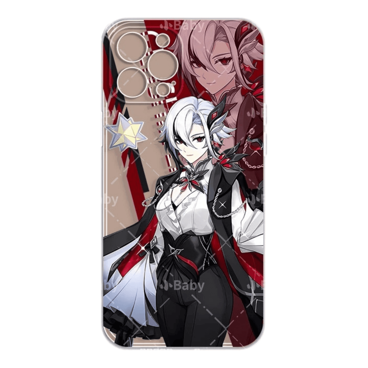 Genshin Phone Case - Cute Transparent Silicone Full Camera Protection All Round Defense Non Slip Cover - Anime Character Design [Specify Fit for iPhone Model]