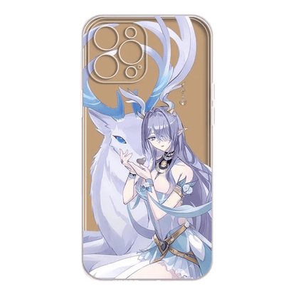 Genshin Phone Case - Cute Transparent Silicone Full Camera Protection All Round Defense Non Slip Cover - Anime Character Design [Specify Fit for iPhone Model]