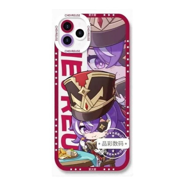 Genshin Phone Case - Cute Transparent Silicone Full Camera Protection All Round Defense Non Slip Cover - Anime Character Design [Specify Fit for iPhone Model]