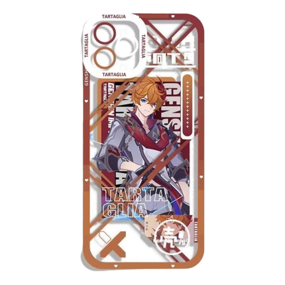 Genshin Phone Case - Cute Transparent Silicone Full Camera Protection All Round Defense Non Slip Cover - Anime Character Design [Specify Fit for iPhone Model]