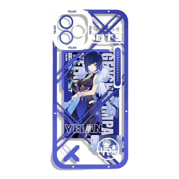 Genshin Phone Case - Cute Transparent Silicone Full Camera Protection All Round Defense Non Slip Cover - Anime Character Design [Specify Fit for iPhone Model]