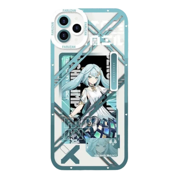 Genshin Phone Case - Cute Transparent Silicone Full Camera Protection All Round Defense Non Slip Cover - Anime Character Design [Specify Fit for iPhone Model]