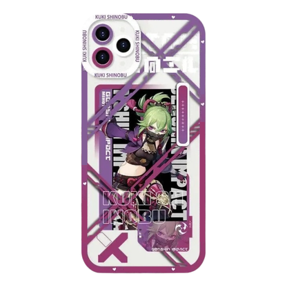 Genshin Phone Case - Cute Transparent Silicone Full Camera Protection All Round Defense Non Slip Cover - Anime Character Design [Specify Fit for iPhone Model]