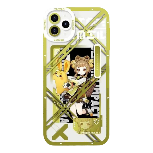 Genshin Phone Case - Cute Transparent Silicone Full Camera Protection All Round Defense Non Slip Cover - Anime Character Design [Specify Fit for iPhone Model]