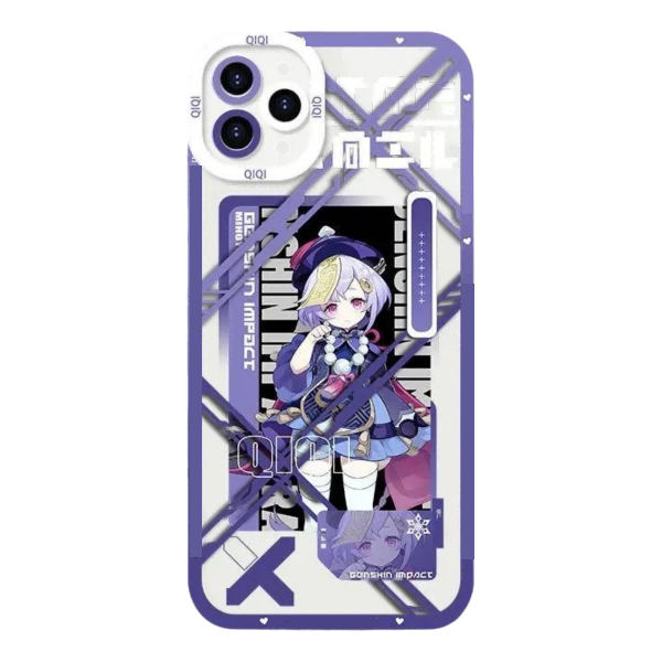 Genshin Phone Case - Cute Transparent Silicone Full Camera Protection All Round Defense Non Slip Cover - Anime Character Design [Specify Fit for iPhone Model]