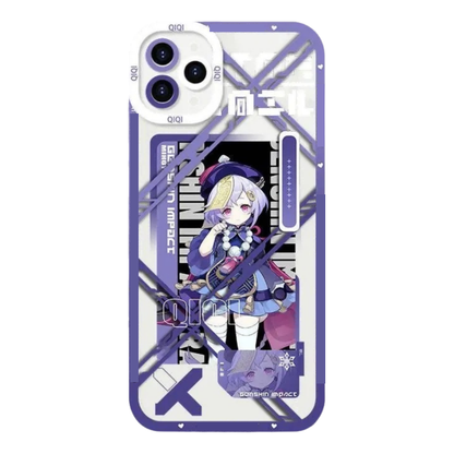 Genshin Phone Case - Cute Transparent Silicone Full Camera Protection All Round Defense Non Slip Cover - Anime Character Design [Specify Fit for iPhone Model]