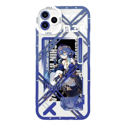 Genshin Phone Case - Cute Transparent Silicone Full Camera Protection All Round Defense Non Slip Cover - Anime Character Design [Specify Fit for iPhone Model]