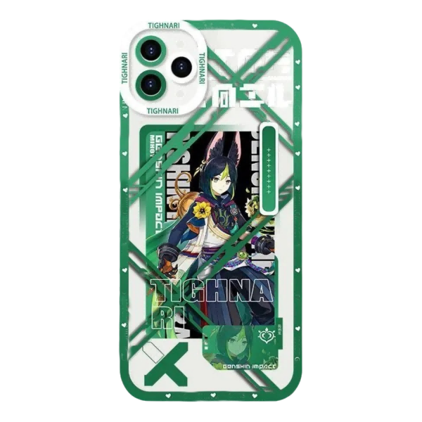 Genshin Phone Case - Cute Transparent Silicone Full Camera Protection All Round Defense Non Slip Cover - Anime Character Design [Specify Fit for iPhone Model]