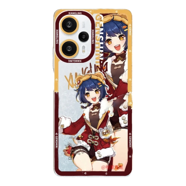 Genshin Phone Case - Cute Transparent Silicone Full Camera Protection All Round Defense Non Slip Cover - Anime Character Design [Specify Fit for iPhone Model]